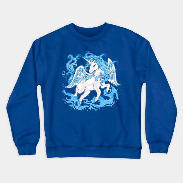 Water Unicorn Pegasus Pony Crewneck Sweatshirt by machmigo